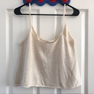 American Eagle Cream Knit Tank Top - S